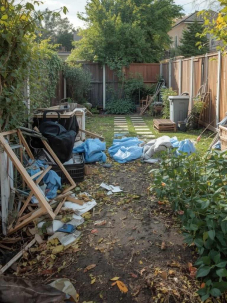 Der Garten bevor er ordentlich gemacht wurde.